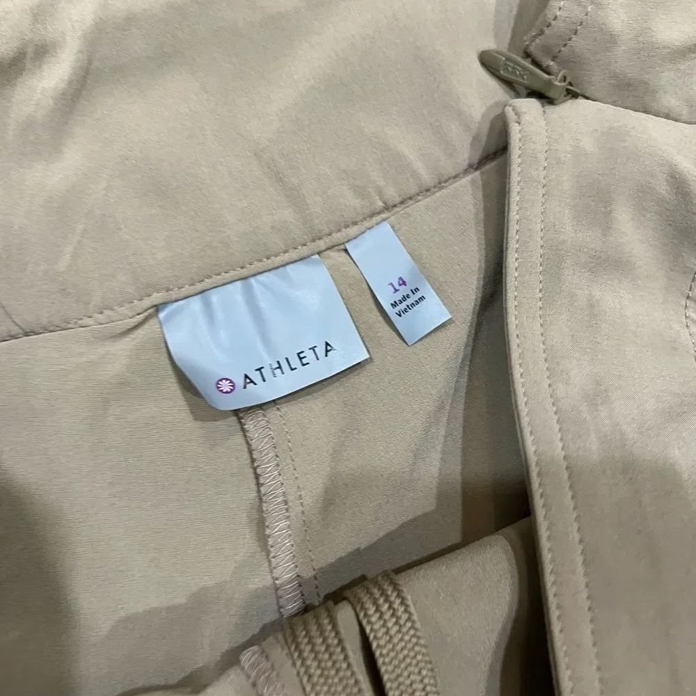Athleta Cream Pleated A-Line Skirt